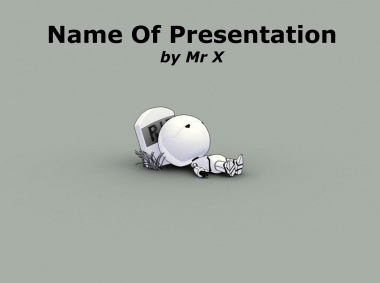 Robot on a gravestone Powerpoint Template image