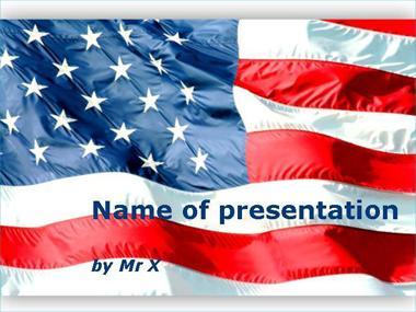 Waving American Flag Powerpoint Template image