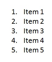Numbered List in Powerpoint Numbered List in Powerpoint