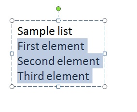Select your list elements Select your list elements