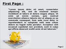 Piggy bank sitting on euros Second PPT Background