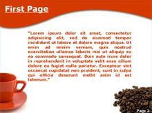 Orange cup and coffee beans Second PPT Background