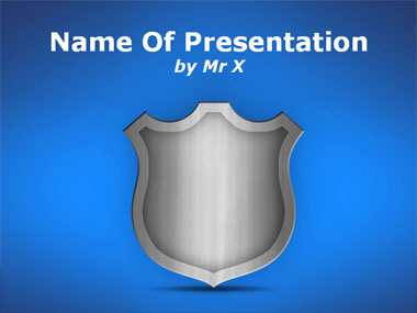 Grey Sparkling Shield Powerpoint Template image
