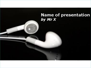 MP3 Earphones Powerpoint Template image