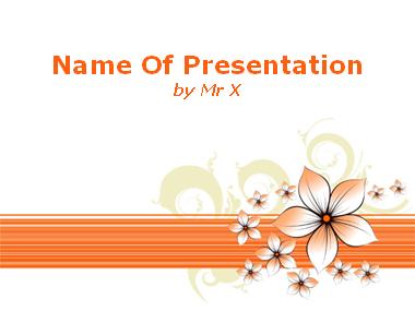 Orange Floral Background Powerpoint Template image
