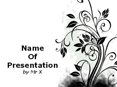 Black Designed Floral Pattern Powerpoint Template image
