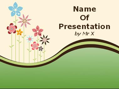 Colorful Floral Landcape Powerpoint Template image