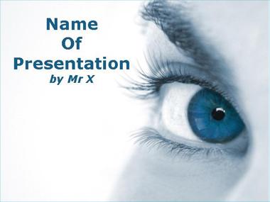Close up blue eye Powerpoint Template image