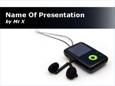 Black MP3 on Whiteboard Powerpoint Template image