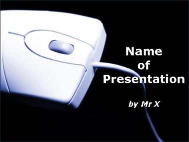 White mouse on a blackboard Powerpoint Template image
