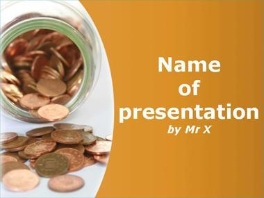Money coins in a bottle Powerpoint Template image
