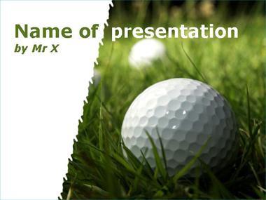 Golf ball on the grass Powerpoint Template image