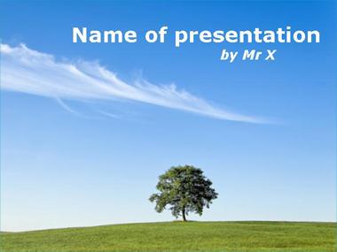 Lone tree in the countryside Powerpoint Template image