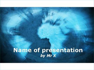 Blue Earth of light Powerpoint Template image