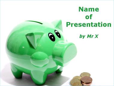 Green Piggy Bank Powerpoint Template image