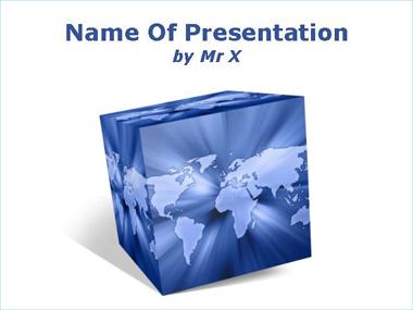 Earth in a cube Powerpoint Template image