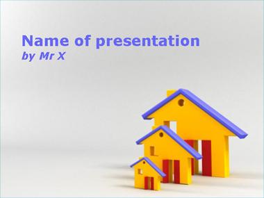 Three Growing Houses Powerpoint Template image