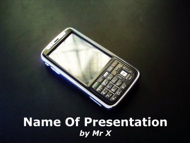Mobile phone with widescreen Powerpoint Template image