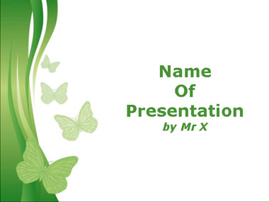 Green Butterflies Powerpoint Template image