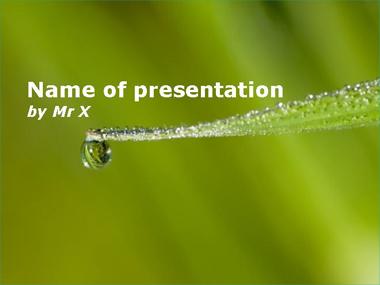 A falling water drop Powerpoint Template image