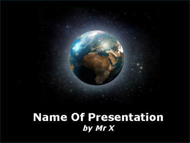 Glowing Earth in Space Powerpoint Template image