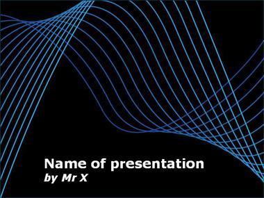 Blue Curves on Blackboard Powerpoint Template image