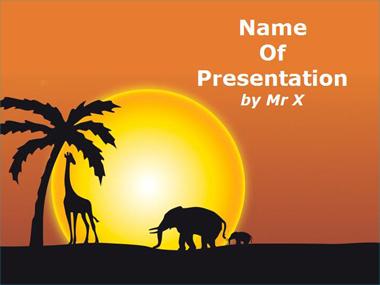 Sunset in Africa Powerpoint Template image