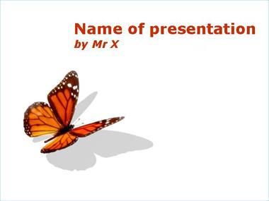Orange butterfly on a blankboard Powerpoint Template image