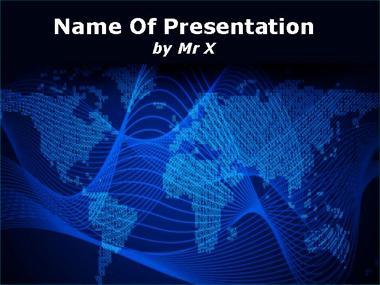 Earth over Blue Curves Powerpoint Template image