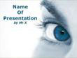 Close up blue eye Powerpoint Presentation Template