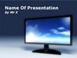 Television Screen with Sky Skin Powerpoint Template