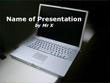 Computer on a blackboard Powerpoint Template