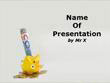Yellow Piggy bank with euros Powerpoint Presentation Template