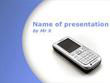 Cellphone and Purple Curve Powerpoint Template