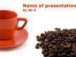 Orange cup and coffee beans Powerpoint Template