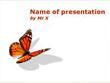 Orange butterfly on a blankboard Powerpoint Template